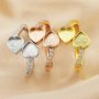 6MM Keepsake Breast Milk Resin Heart Bezel Ring Settings Bypass Solid 925 Sterling Silver Rose Gold Plated DIY Adjustable Ring Supplies 1294331