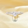 Dainty Heart Simulated Diamond Ring With 6MM Heart White Cubic Zirconia,Solid 925 Sterling Silver Ring,Dainty Pave CZ Stone Heart Ring 6270045