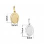 Keepsake Breastmilk Stainless Steel Oval Bezel Pendant Settings,Minimalist Gold Plated 304L Charm,0.5MM Deep DIY Supplies 1421219