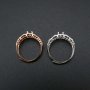 1Pcs 4x6MM Oval Bezel Vintage Style Filigree Shank Rose Gold Plated Solid 925 Sterling Silver Adjustable Prong Ring Settings Blank for Gemstone 1224035