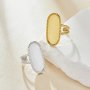 Keepsake Breastmilk Stainless Steel Bezel Adjustable Ring Settings,Long Oval Gold Plated 304L Ring,0.5MM Deep DIY Ring Supplies 1294772