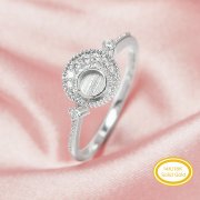 Keepsake Breast Milk Resin 4MM Round Bezel Ring Settings,Solid Back 14K 18K Gold Moissanite Ring,Full Moon Circle Ring,DIY Ring Supplies 1212103