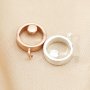 10MM Round Full Moon Circle Charm Rose Gold Plated Solid 925 Sterling Silver DIY Pendant Supplies 1411311