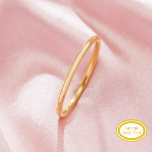 1.5MM Thick Minimalist Wiring Solid 14K 18K Gold Ring,Simple Wire Stackable Ring,DIY Ring Supplies 1294751