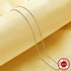 1MM Minimalist Round Bead Chain Necklace,Solid 925 Sterling Silver Necklace,Simple Bead Chain Necklace 16\'\'+2\' 1322070