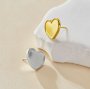 Keepsake Breastmilk Stainless Steel Heart Bezel Earrings Settings, Gold Plated 304L Studs Earrings,0.5MM Deep DIY Supplies 1706158