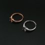 1Pcs 6x8MM Oval Prong Ring Settings Blank Adjustable Rose Gold Plated Solid 925 Sterling Silver DIY Bypass Shank Bezel Tray for Gemstone 1224051