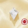 Minimalist Kite Cut Pendant With 7x9MM Kite Cut White Cubic Zirconia,Solid 925 Sterling Silver Pendant Charm,Simple Pendant 6190107