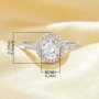 Halo Round Simulated Diamond Ring With 6MM Round White Cubic Zirconia,Solid 925 Sterling Silver Ring,Pave CZ Stone Round Ring 6210315