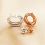 Simple Oval Prong Studs Earrings Blank Settings Rose Gold Plated Solid 925 Sterling Silver DIY Earrings Supplies 1706086