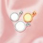 Keepsake Breast Milk Resin Halo Round Bezel Pendant Blank Settings,Solid Back Solid 14K 18K Gold Pendant Charm,DIY Pendant Supplies 1411375