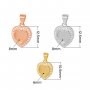 Keepsake Breast Milk Resin Halo Heart Bezel Pendant Blank Settings,Solid Back Solid 925 Sterling Silver Rose Gold Plated Charm,Pave Cz Stone Pendant 1431315