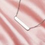 4x25MM Keepsake Breast Milk Resin Rectangle Pendant Bezel Settings,Simple Solid 14K 18K Gold Necklace Chain 16''+2'' 1431320