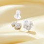 Dainty Pixel Heart Studs Earrings With Cubic Zirconia,Solid 925 Sterling Silver Studs Earrings,Pave CZ Stone Heart Earrings 6390110