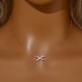 1PCS Infinite Loop Eternity White Cubic Zirconia Pendant Necklace,Solid 925 Sterling Silver Rose Gold Plated Necklace,Dainty Necklace Chain 16''+2'' 6190088