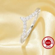 US Size 6.75 Curved CZ Stone Stackable Ring,Solid 925 Sterling Silver Ring,Dainty Curved Stacker Ring,Stackable Ring,DIY Ring Supplies 6290609