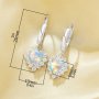 Heart Simulated Opal Hoop Earrings With 6MM Heart Color Change Simulated Opal,Solid 925 Sterling Silver Earring,October Birthstone Earrings 6370023