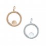 10MM Round Full Moon Circle Charm Rose Gold Plated Solid 925 Sterling Silver DIY Pendant Supplies 1411311