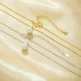 1PCS 7MM Round White Shell Pearl Beads Pendant Necklace,Solid 925 Sterling Silver Gold Plated Necklace,Minimalist Shell Pearl Necklace Chain 16''+2'' 6110140