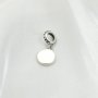 Keepsake Breast Milk Resin Charm Bezel Thick Bracelet Connector Antiqued Solid 925 Sterling Silver 9MM Round Tray for Resin 4.5MM Hole1431099