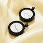 5Pcs Simple Round Bezel Photo Frame Custom Pendant,Black Plated Brass Pendant Charm,Round Bezel Base Tray Photo Frame Blank 6190108