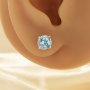 1Pair 6MM Round Studs Earring With Sky Blue Topaz Gemstone,Solid 925 Sterling Silver Earrings,November Birthstone Earring 6310073