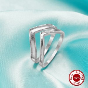 Keepsake Breast Milk Resin Curved Channel Bezel Ring Settings,Curved Solid 925 Sterling Silver Ring,Stackable Ring,DIY Ring Supplies 1294798