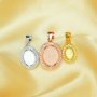 Keepsake Breast Milk Resin Halo Oval Bezel Pendant Blank Settings,Solid Back Solid 925 Sterling Silver Rose Gold Plated Charm,Pave Cz Stone Pendant 1421233