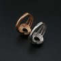 1Pcs 6x8MM Oval Prong Ring Settings Blank Adjustable Double Halo Pave CS Stone Rose Gold Plated Solid 925 Sterling Silver DIY Bezel for Gemstone 1224041