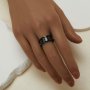 6MM Channel Keepsake Mens' Resin Ashes Ring Settings,Channel Bezel Ceramic Ring Settings,Black Ring,DIY Ring Supplies 1294872