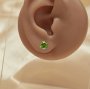 6MM Round Studs Earring With Natural Green Peridot Gemstone,Solid 925 Sterling Silver Studs Earring,August Birthstone Studs Earrings 6310078