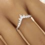 US Size 6.75 Dainty Curved Stackable Ring,Solid 925 Sterling Silver Ring With CZ Stone,Curved Art Deco Stacker Ring,DIY Ring Supplies 6290603