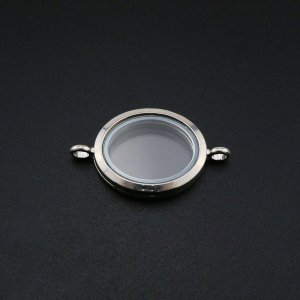 1Pcs 26x39x8MM Silver Oval Glass Locket with Two Loops Pendant Charm DIY Supplies 1122011