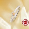 Halo Dainty Round Ring With 3MM Round Color Change Simulated Opal,Solid 925 Sterling Silver Ring,Adjustable Ring,October Birthstone Ring 6210290