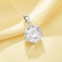 8MM Round White Simulated Diamond Pendant White Cubic Zirconia,Solid 925 Sterling Silver Pendant Charm,Minimalist CZ Stone Pendant 6110163