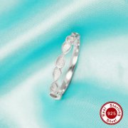 Keepsake Breast Milk Resin 2x4MM Pear Bezel Ring Settings,Infinity Solid 925 Sterling Silver Ring,Half Band Eternity Ring,Stackable Ring 1294850