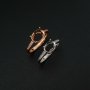 1Pcs Oval Prong Ring Settings Blank Adjustable Rose Gold Plated Solid 925 Sterling Silver DIY Pave Shank Bezel Tray for Gemstone 1224050