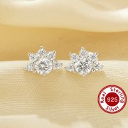 1Pair Crown Earring Studs Earring With White CZ Stone,Solid 925 Sterling Silver Earrings,Vintage Styles Studs Earrings 6310072