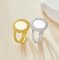 Keepsake Breastmilk Stainless Steel Oval Bezel Adjustable Ring Settings, Gold Plated 304L Ring,0.5MM Deep DIY Ring Supplies 1224203