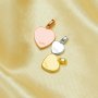 Minimalist Keepsake Breast Milk Resin Heart Bezel Pendant Blank Settings,Solid Back Solid 925 Sterling Silver Rose Gold Plated Charm,Simple Heart Pendant 1431314