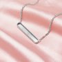 4x25MM Keepsake Breast Milk Resin Rectangle Pendant Bezel Settings,Simple Solid 925 Sterling Silver Necklace Chain 15.5''+1.96'' 1431322