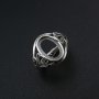 1Pcs 8x12MM Oval Ring Settings Adjustable for Cabochon Stone Antiqued Style Solid 925 Sterling Silver DIY Bezel Tray Supplies 1223110