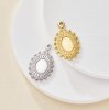 Keepsake Breastmilk Stainless Steel Oval Bezel Pendant Settings, Gold Plated 304L Charm,0.5MM Deep DIY Supplies 1411357