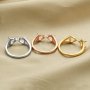 6MM Double Heart Prong Ring Settings Solid 925 Sterling Silver Rose Gold Plated Memory Jewelry DIY Ring Supplies 1294390