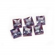 1Pcs 6MM Simulated Alexandrite Princess Cut Square Faceted Stone,Color Change Stone,June Birthstone,Unique Gemstone,Loose Stone,DIY Jewelry Supplies 4140030