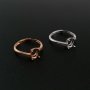 1Pcs 6x8MM Oval Prong Ring Settings Blank Adjustable Rose Gold Plated Solid 925 Sterling Silver DIY Bypass Shank Bezel Tray for Gemstone 1224051