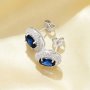 Luxury Oval Studs Earrings With 5x7MM Lab Created Sapphire,Solid 925 Sterling Silver Studs Earrings,September Birthstone Earrings 6310083