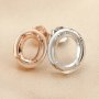 Simple Oval Prong Studs Earrings Blank Settings Rose Gold Plated Solid 925 Sterling Silver DIY Earrings Supplies 1706086