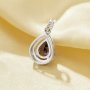 Pear Pendant With 6x8MM Pear Purple Cubic Zirconia,Solid 925 Sterling Silver Pendant Charm,Pave CZ Stone Pear Pendant 6130043