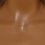 Minimalist Cross Pendant Necklace,Solid 925 Sterling Silver Pendant Necklace,Simple Cross Necklace 16''+2'' 6190102